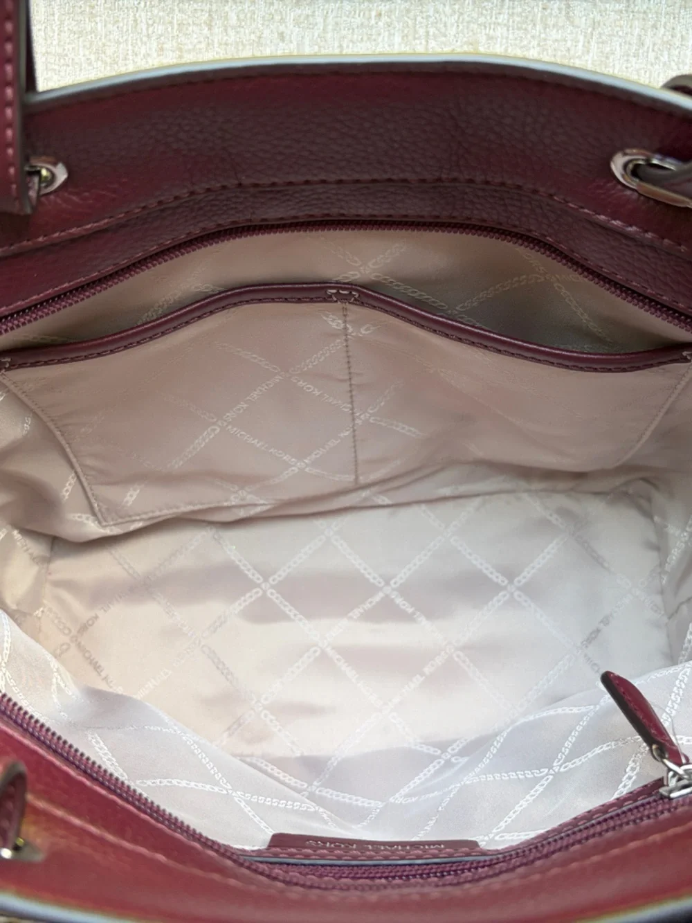 Michael Kors Wine Pebbled Leather Tote